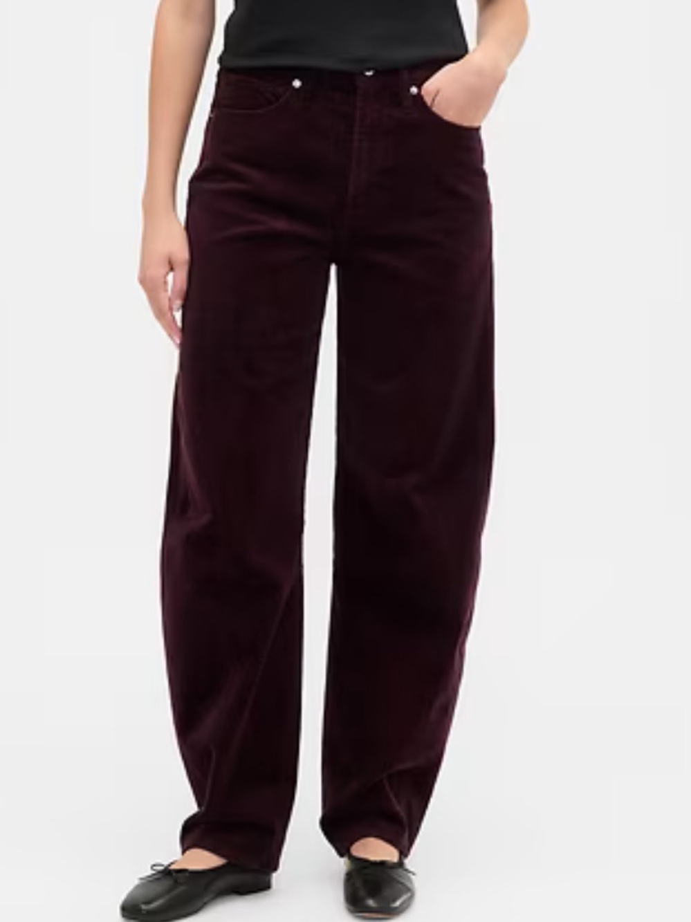 GAP Corduroy Barrel Pants — Eggplant - Picture 2 of 6